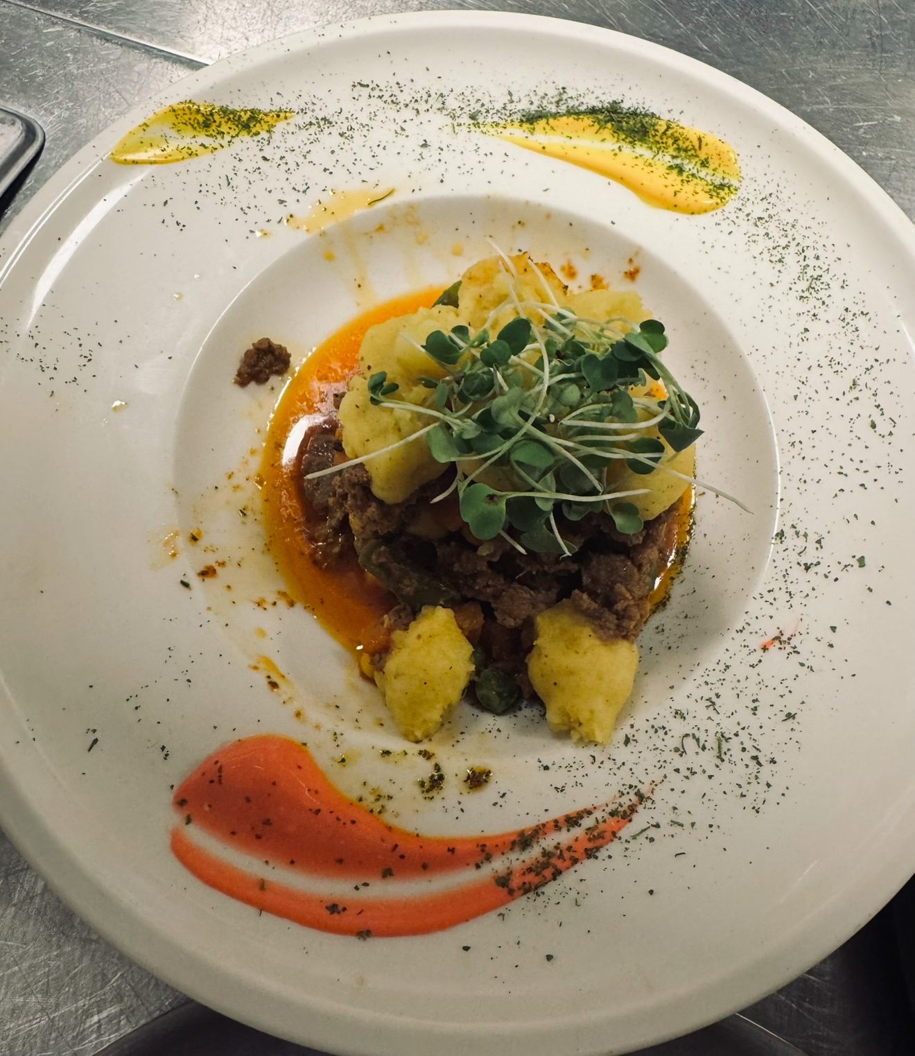 Elegant plated culinary creation